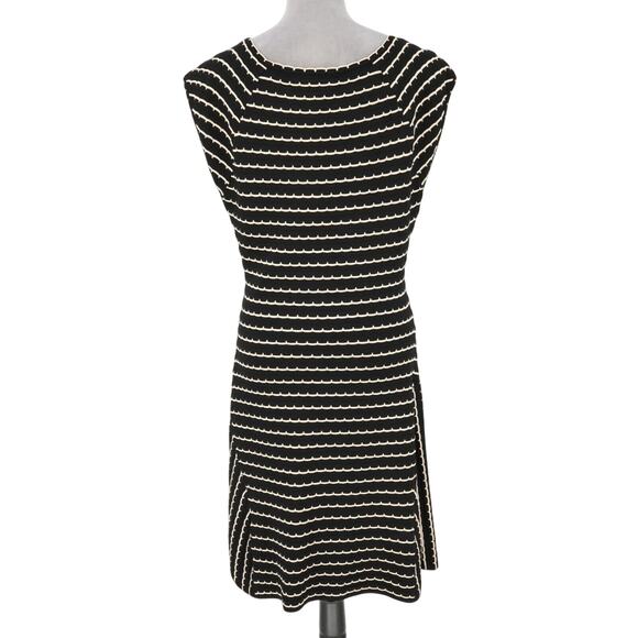 Jessica Simpson Sweater Dress Womens XL Black Ivory Stripes Knit Fit n Flare - Picture 2 of 12